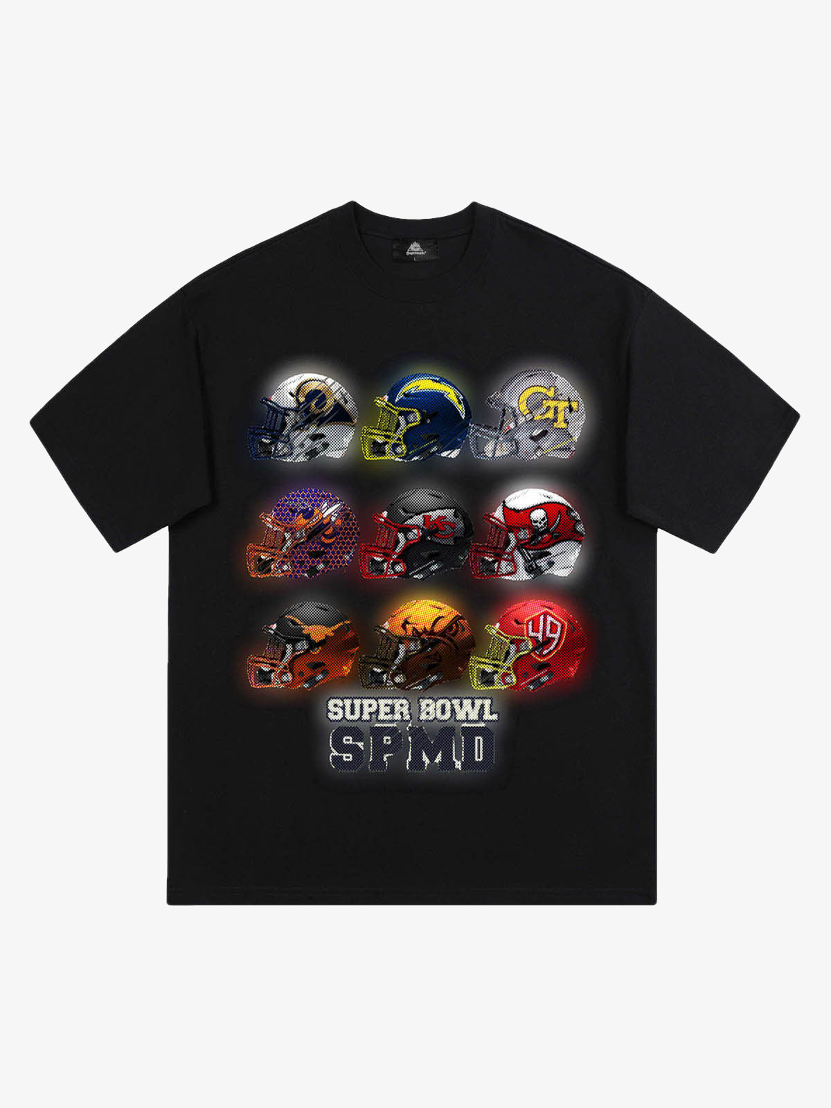 Super Bowl Football Helmet Print T-shirt - 2310 