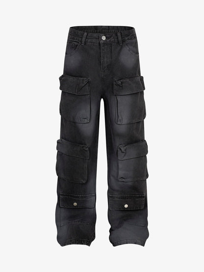 Thesupermade High Street Hip-hop Distressed Washed Work Jeans 