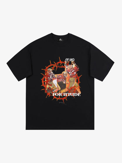 Super Bowl Football “FORTITUDE” Print T-Shirt 