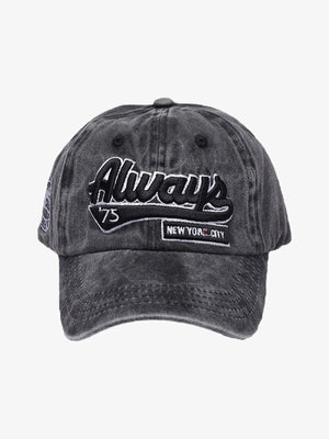 Thesupermade Vintage Embroidered Denim Washed Baseball Cap 