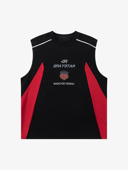 Thesupermade American Retro Patchwork Vest 