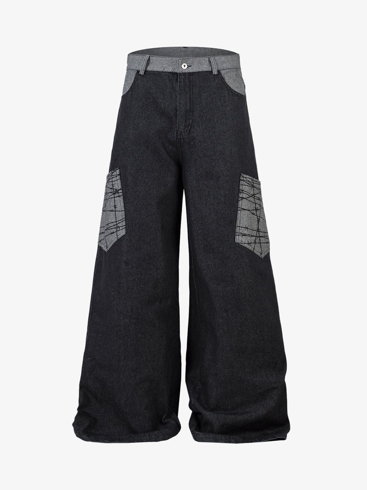Patch Pocket Baggy Jeans 