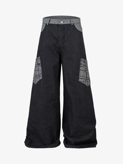 Patch Pocket Baggy Jeans 