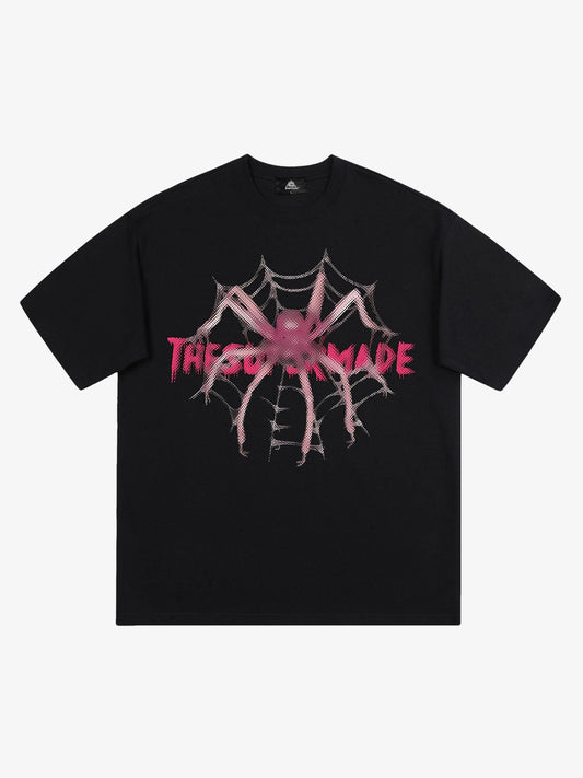 Thesupermade Pink Diamond Spider Hip Hop T-shirt 