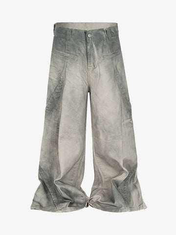 Retro Dirty Dye Baggy Pants - 2468 