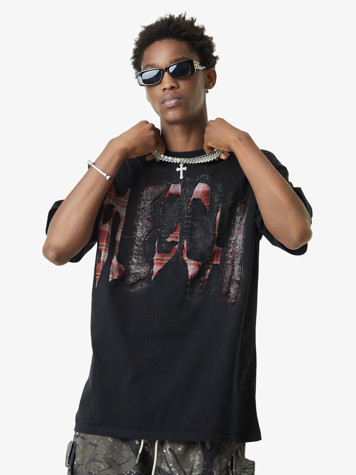 Thesupermade Street Contrast Color Embroidered T-shirt 