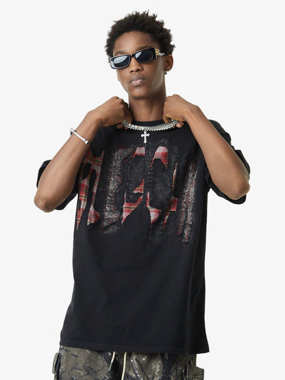 Thesupermade Street Contrast Color Embroidered T-shirt 