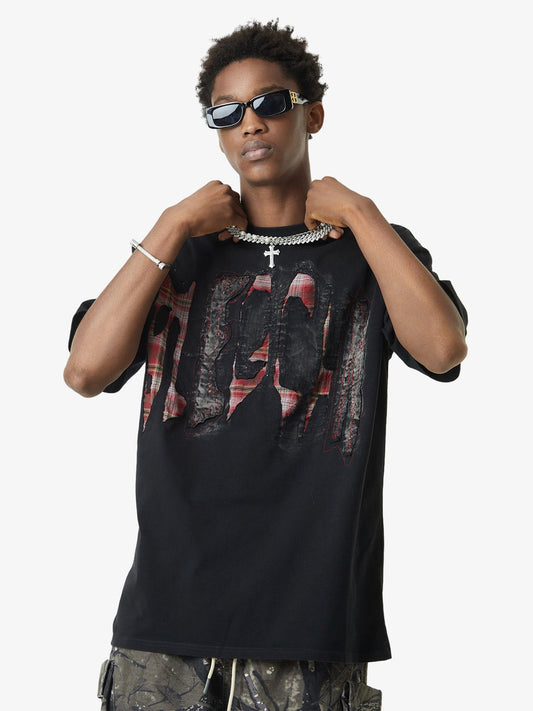 Thesupermade Street Contrast Color Embroidered T-shirt 
