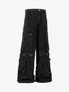 Grommet Design Multi-Pocket Cargo Jeans 