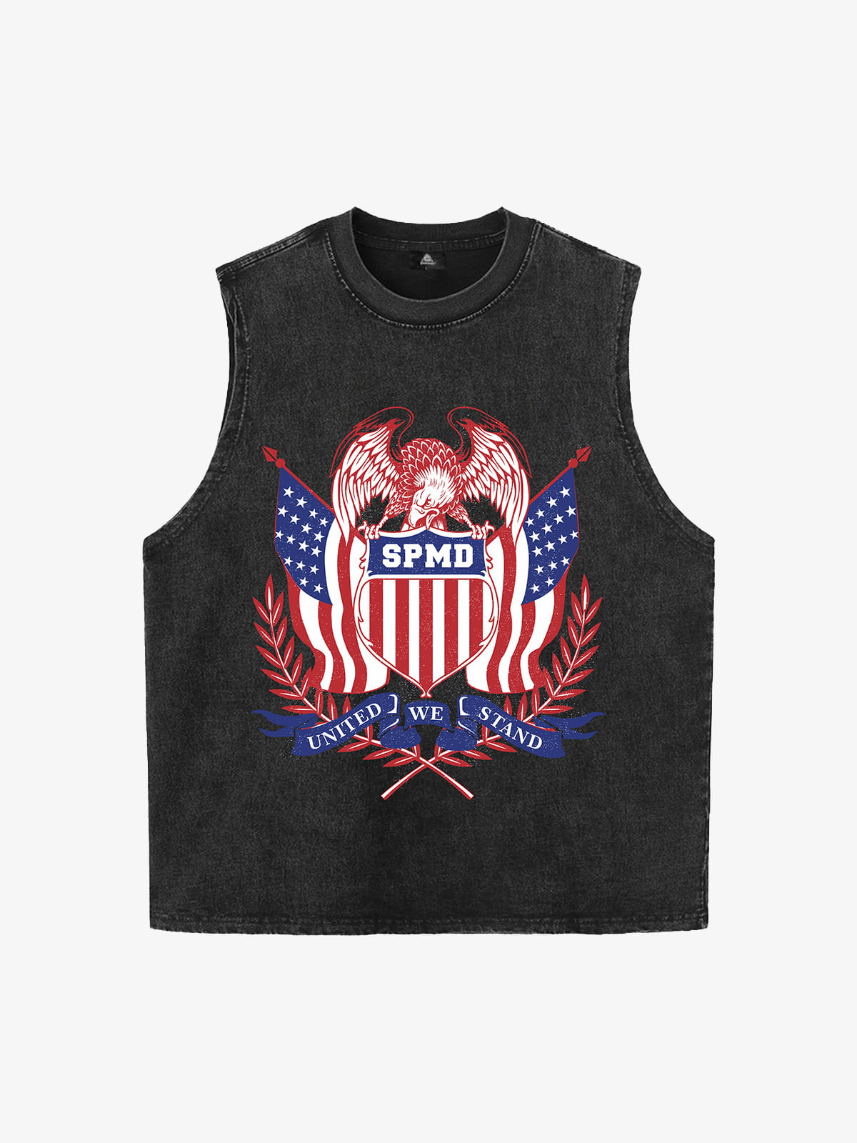 Original Printed Eagle Graphic Stylish Sleeveless Denim Vest 