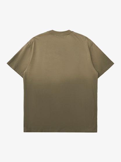 Thesupermade Retro Street Gradient Star Embroidery Rap T-Shirt 