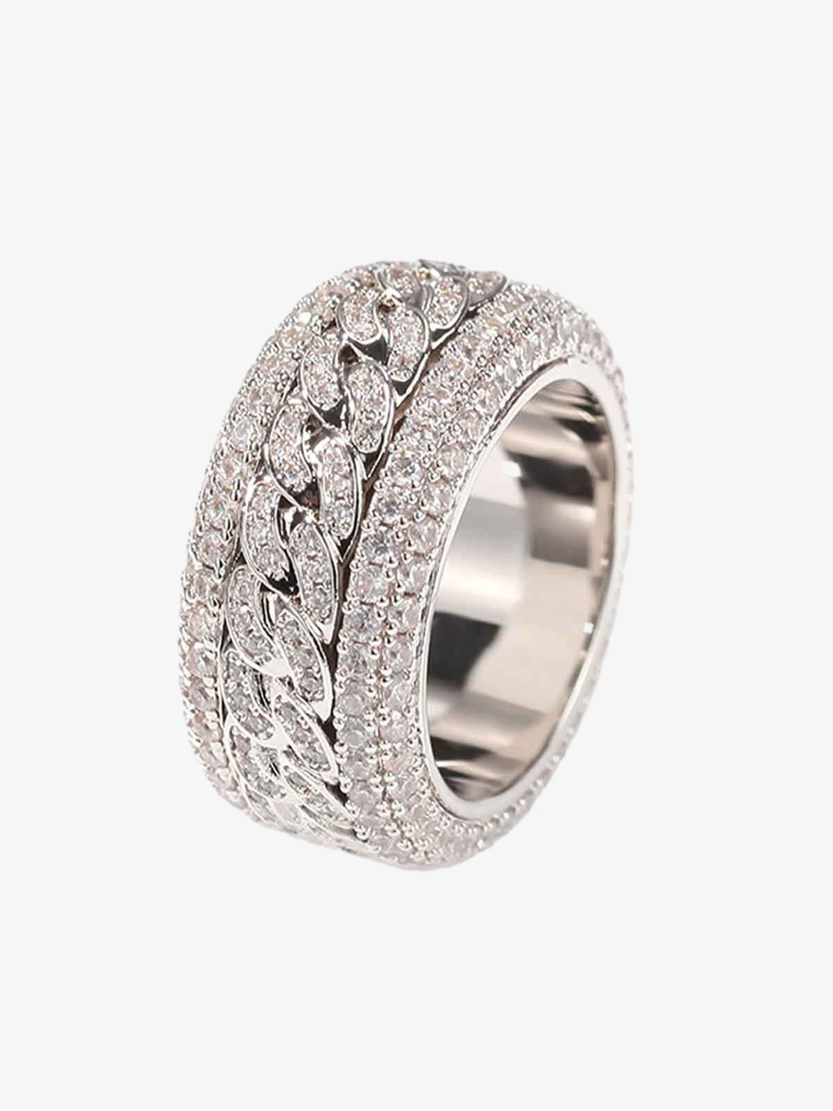 Thesupermade Full Diamond Spinnable Ring 