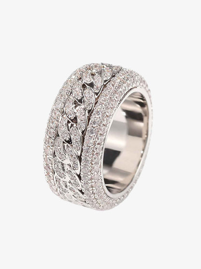 Thesupermade Full Diamond Spinnable Ring 