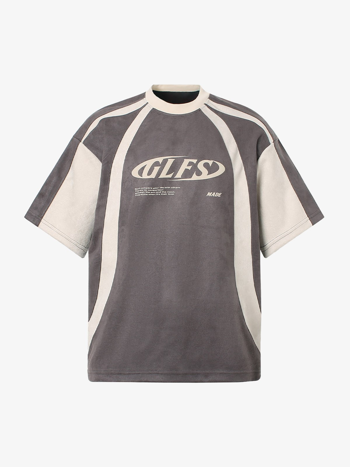 Jersey Deconstructed Contrast Color Stitching Print T-shirt - 2407 