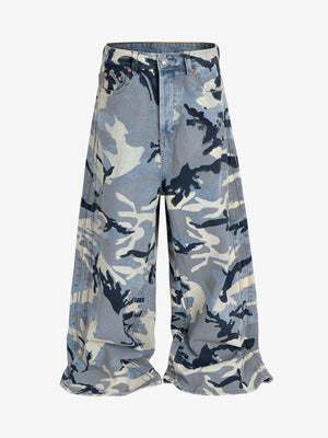 Street Retro Camouflage Baggy Jeans - 2395 