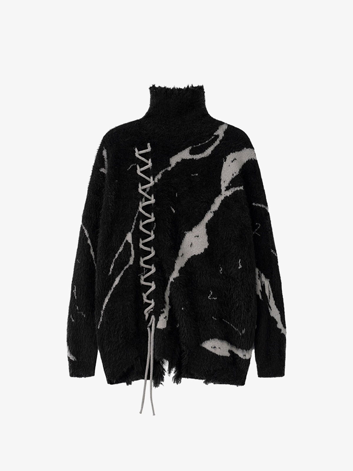 Thesupermade Ripped Knit Turtleneck Sweater 1525