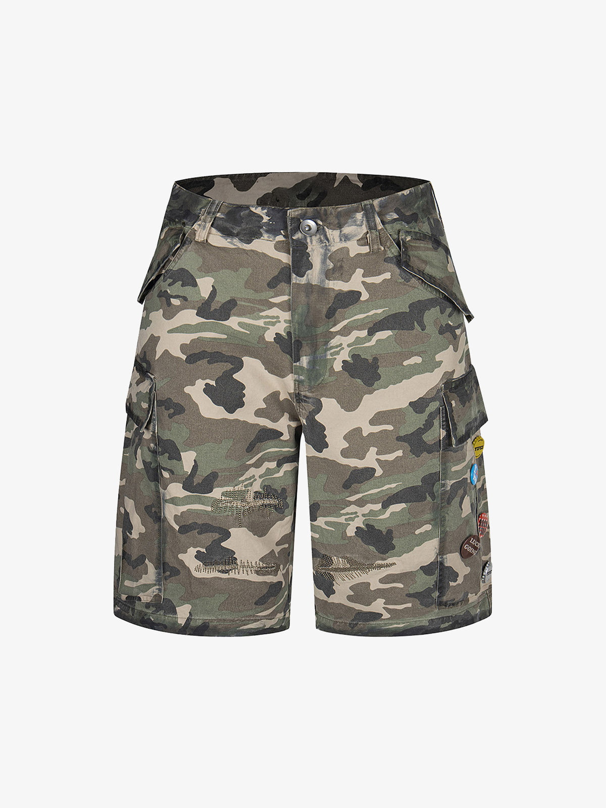 Camouflage Badge Cargo Shorts 