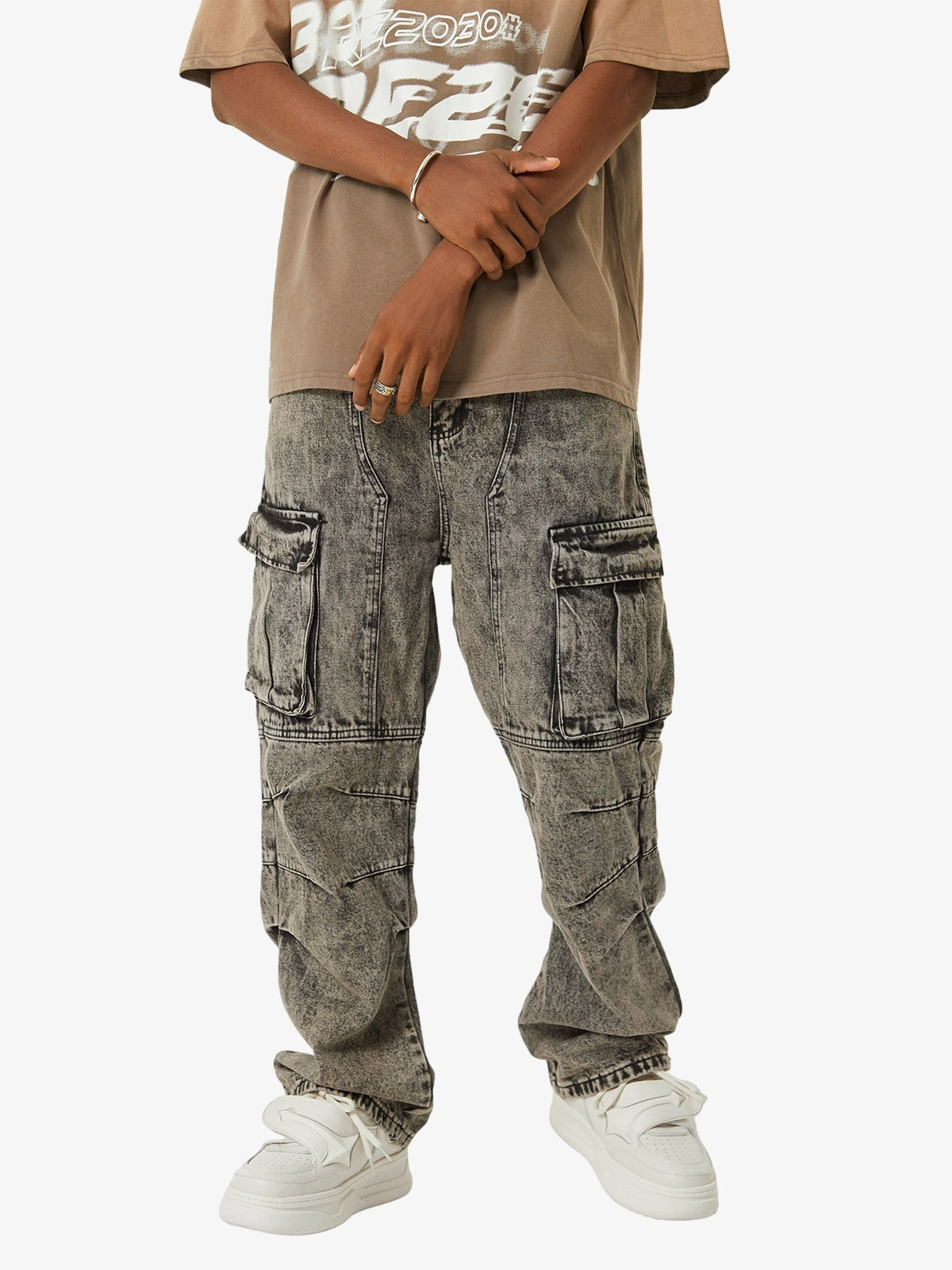 Thesupermade American Street Style Washed Distressed Work Jeans - 2354 