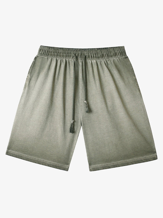 Distressed Washed Drawstring Shorts 