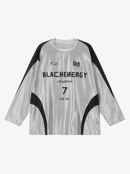 Thesupermade American Retro Patchwork Print Long-sleeved T-shirt 