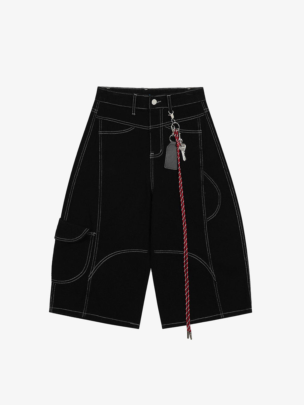 Denim Welt-Embellished Cargo Jorts - 2408 