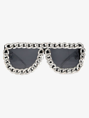 Street Square Frame Chain Sunglasses 