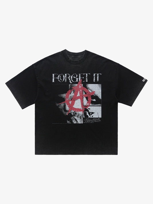 Street Retro Anti-War Distressed Print T-Shirt 
