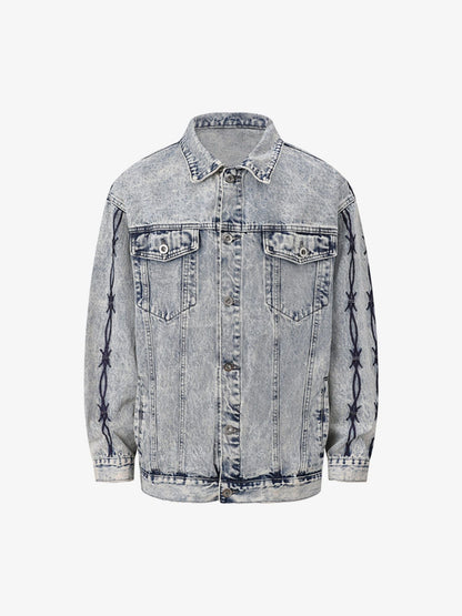 Thesupermade Thorn Embroidered Denim Jacket 
