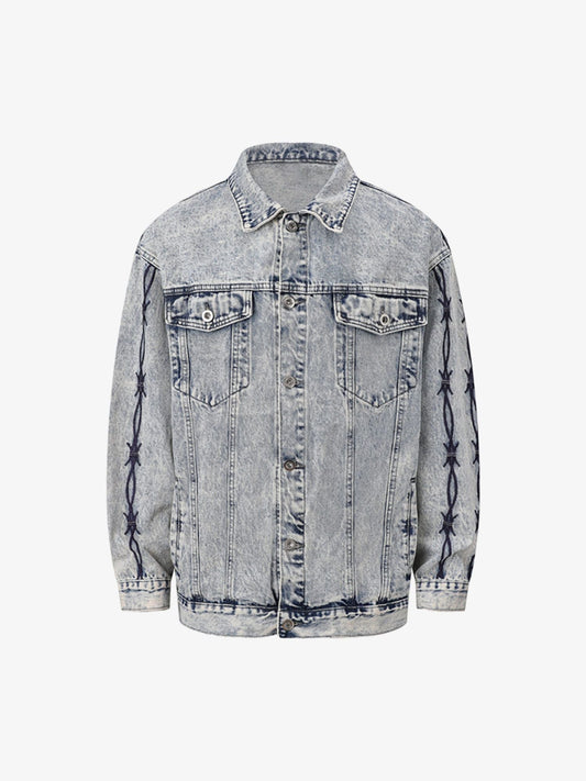 Thesupermade Thorn Embroidered Denim Jacket 