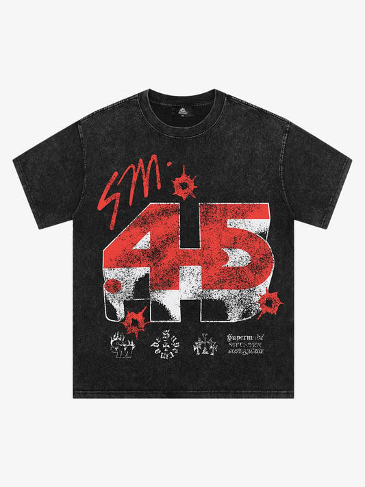 Thesupermade Gunshot Mottled Hip Hop T-shirt 