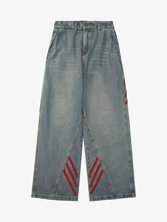 Thesupermade American Retro Contrast Washed Jeans 