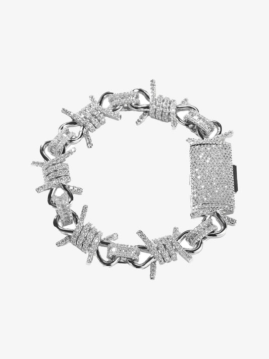 Punk Style Knot Hotfix Rhinestone Bracelet 