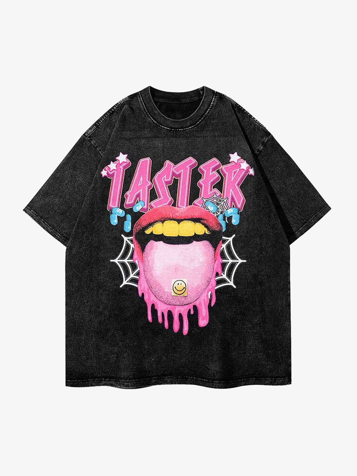 Thesupermade Creative Fun Big Tongue Print T-shirt - 2086 