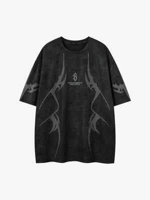 Oversized Graphic Suede Print T-Shirt 