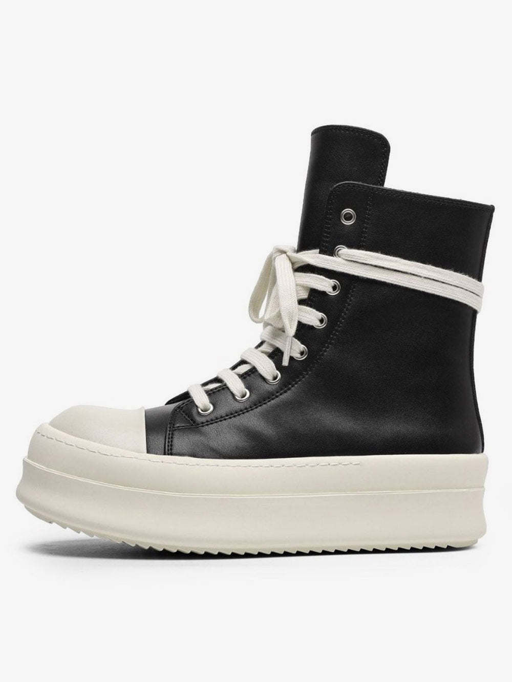 Rubber Sole High-Top Side Zipper Platform Sneakers - 2273 