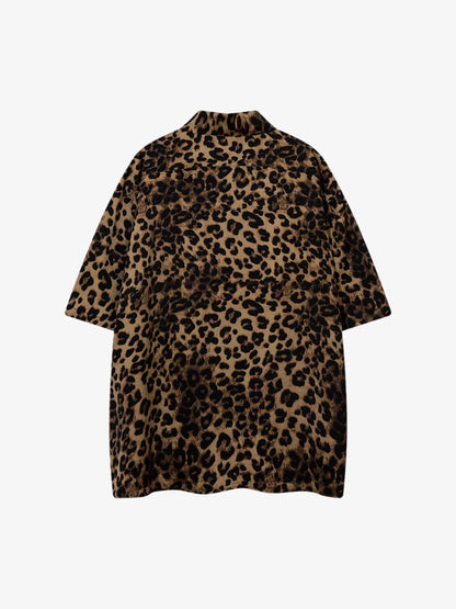 Vintage Wild Leopard Print Button-Up Shirt - 2017 