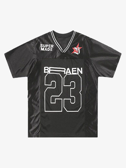NO "23" Black Jersey V-Neck T-Shirt 
