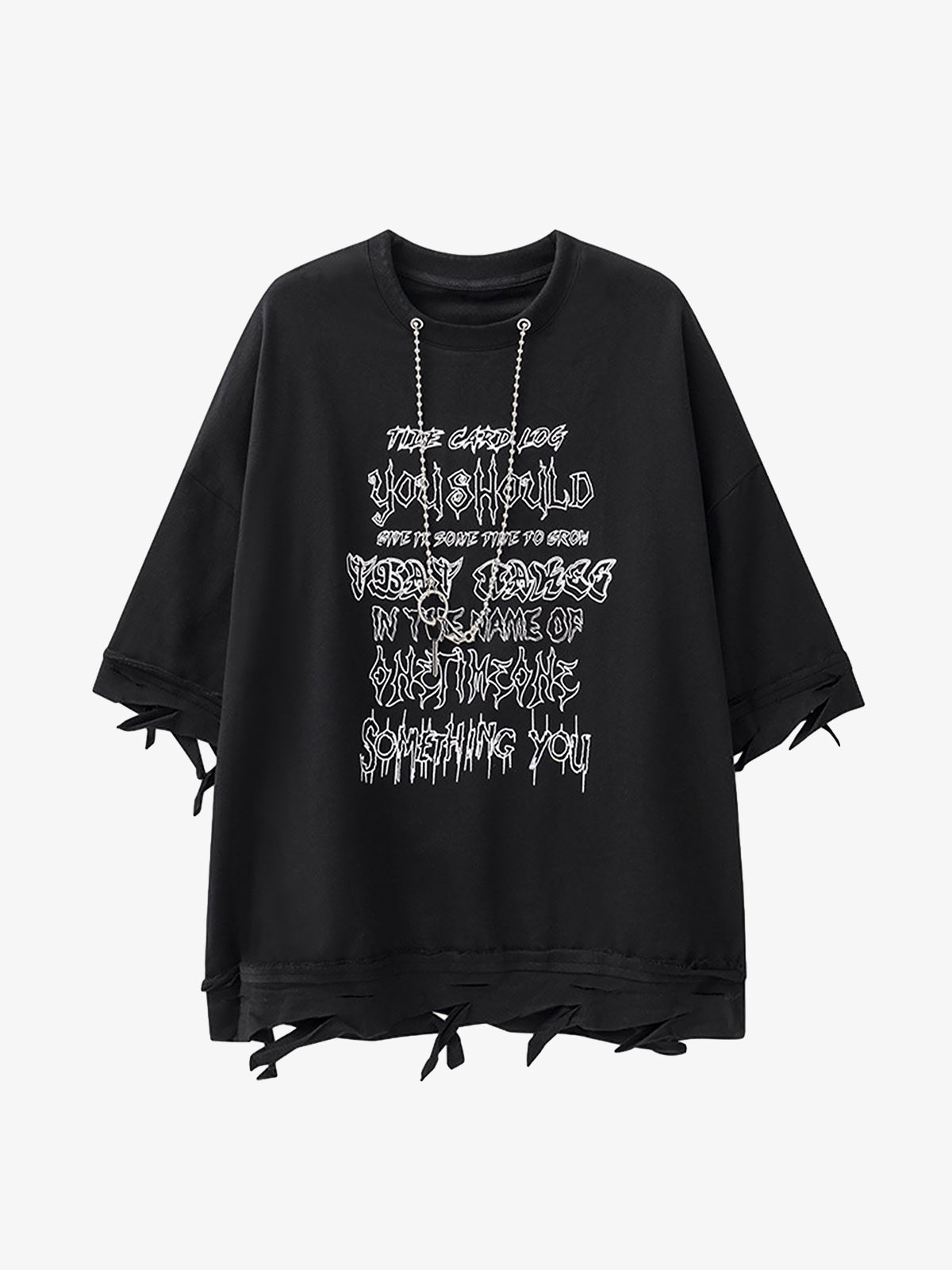 Thesupermade Chain Decorated Oversized T-Shirt - 2278 