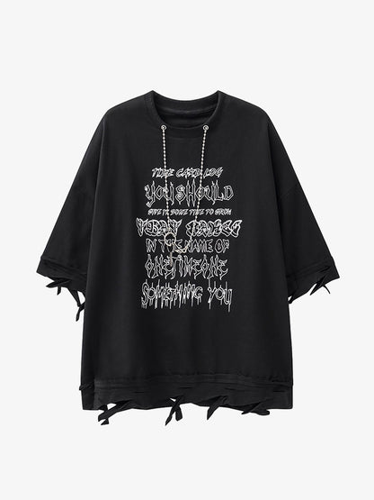 Thesupermade Chain Decorated Oversized T-Shirt - 2278 