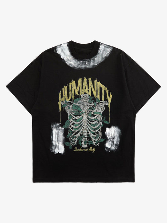 Retro Washed Graffiti Skull T-shirt 