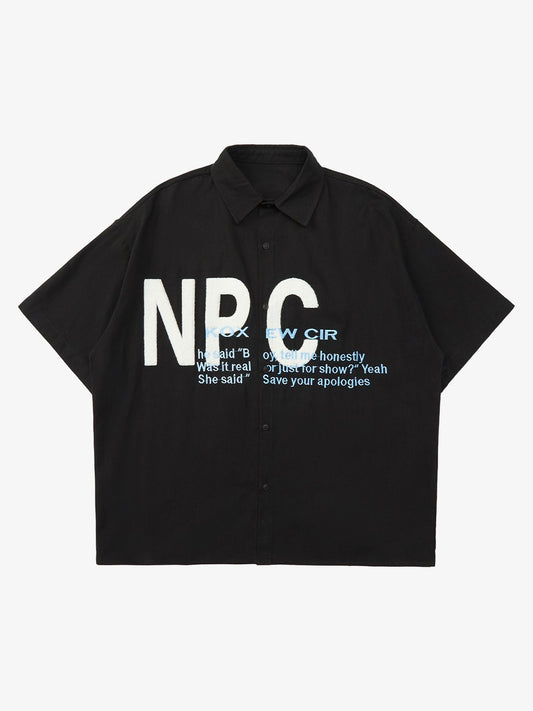 Thesupermade American Retro Letter Embroidered Shirt 