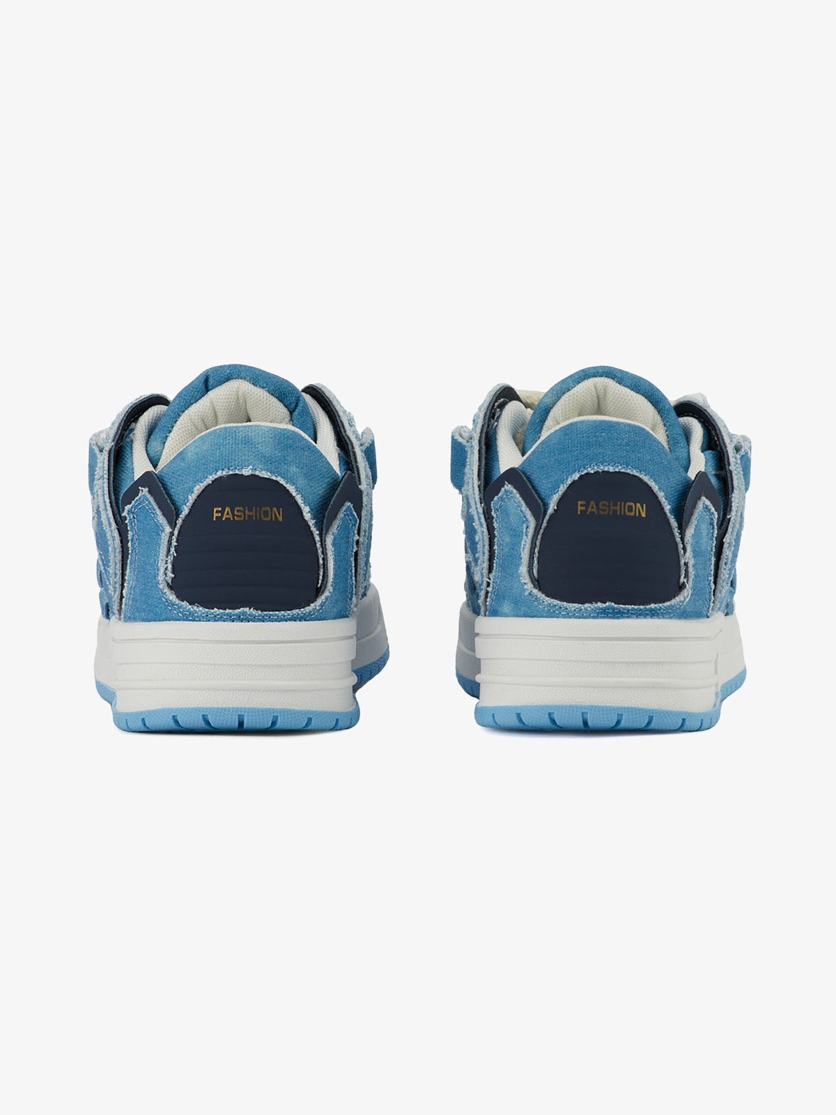Shredded Denim Patchwork Sneakers 