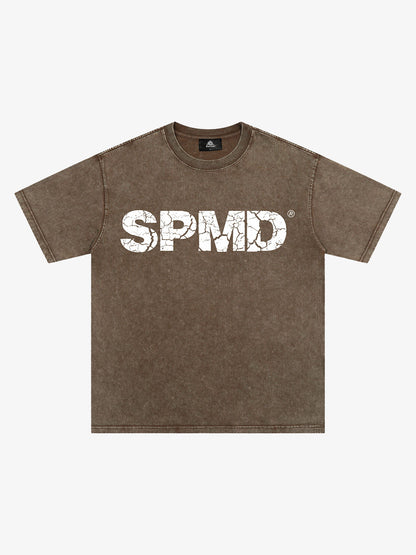 Original Vintage Cracked Letter Graphic T-Shirt 