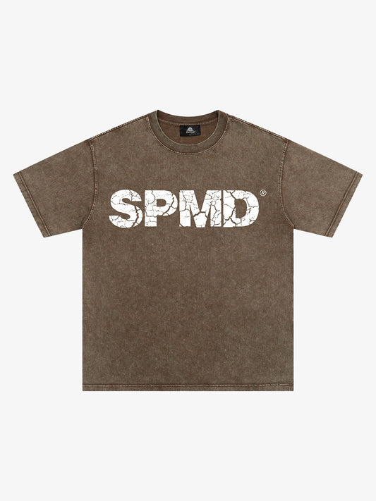 Original Vintage Cracked Letter Graphic T-Shirt 