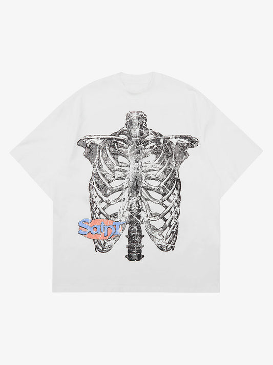 Thesupermade Pencil Detail Skull Street Rap T-shirt 