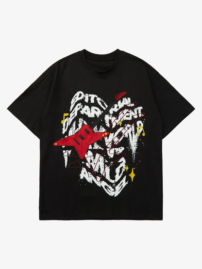 Thesupermade High Street Embroidered Letters Creative Printed T-shirt 