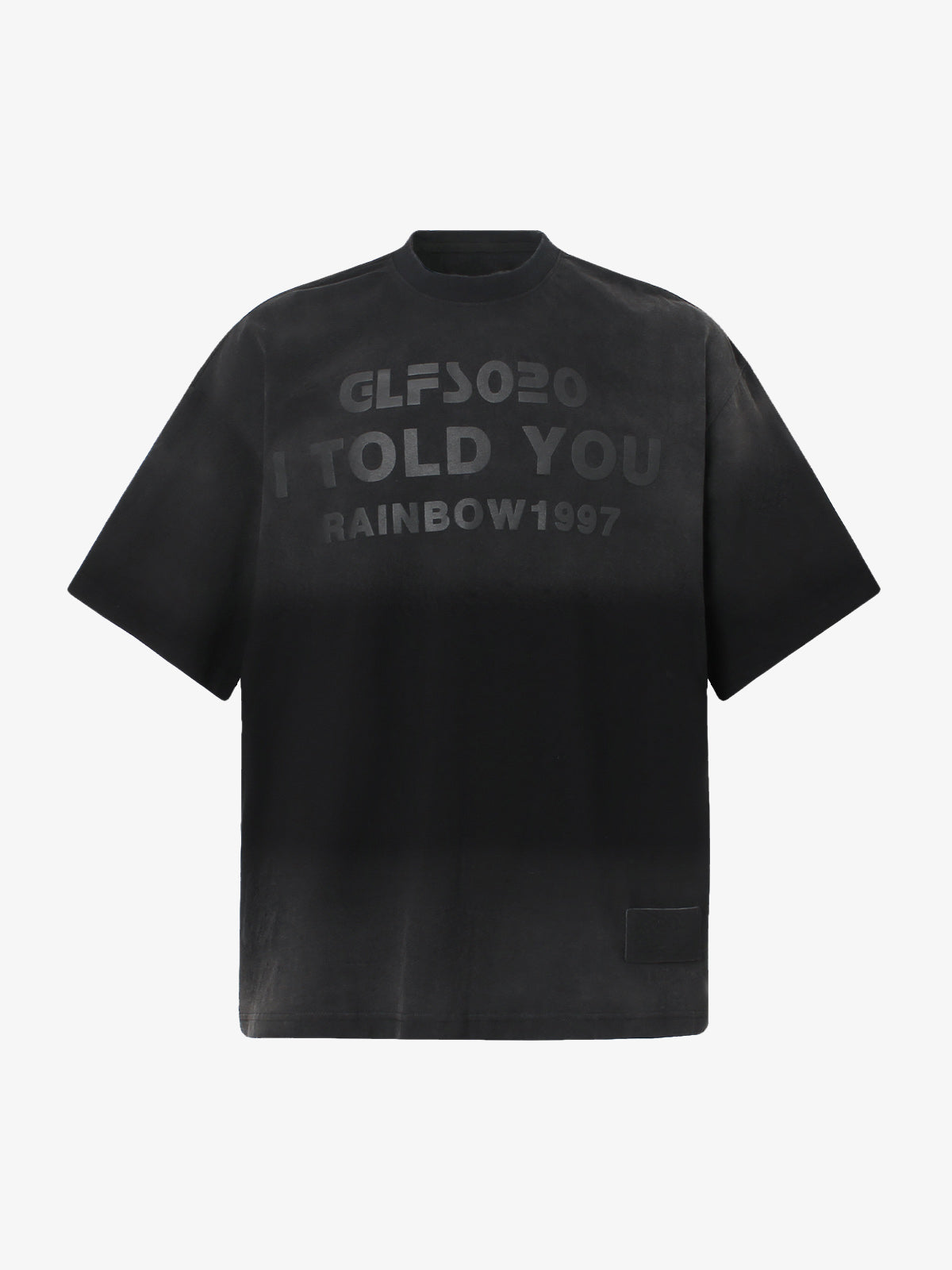 Distressed Gradient Lettering Print T-shirt 