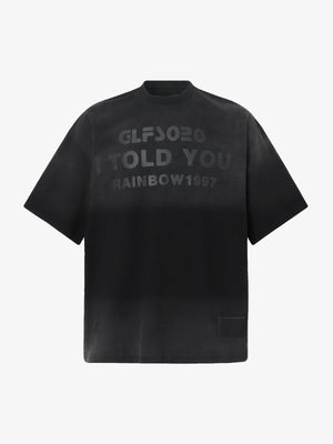 Distressed Gradient Lettering Print T-shirt 