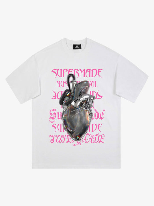 Cyberpunk Heart Graphic T-Shirt 