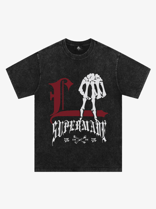 Original Gothic Skeleton Graphic Print T-Shirt 